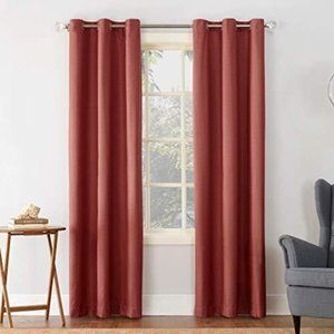 Cooper/Red Thermal Insulated Sun Zero Darkening Grommet Curtain Panel 40"x95"